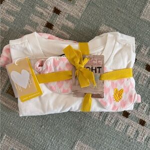 Kerri Rosenthal Pajama Set with Pink Heart Eye Mask